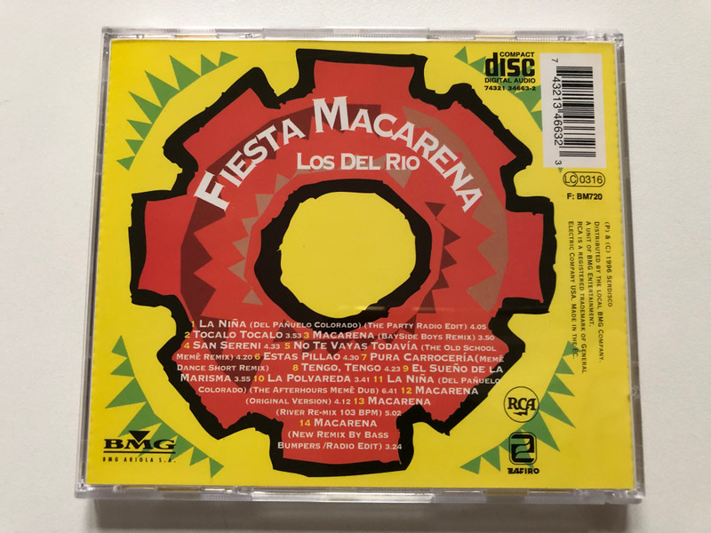Los Del Rio - Fiesta Macarena / Antonio Romero Monge & Rafael Ruiz / Audio CD 1996 / BMG  