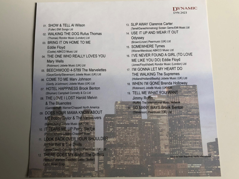 Soul Collection / Featuring Al Wilson, Rufus Thomas, Eddie Floyd, Odyssey, The Supremes and many more / Audio CD 2006 / Dynamic / Dyn423 (827139242329)