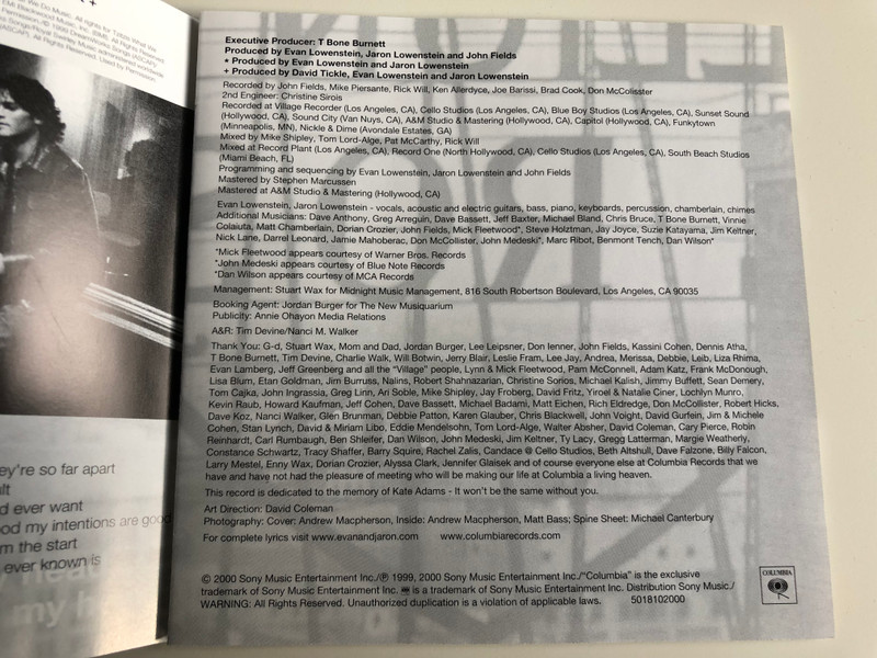 Evan and Jaron / Outerspace, Ready Or Not, The Distance, Pick up the Phone / Audio CD 2000 / Columbia Records / Col 5018102 (5099750181027)