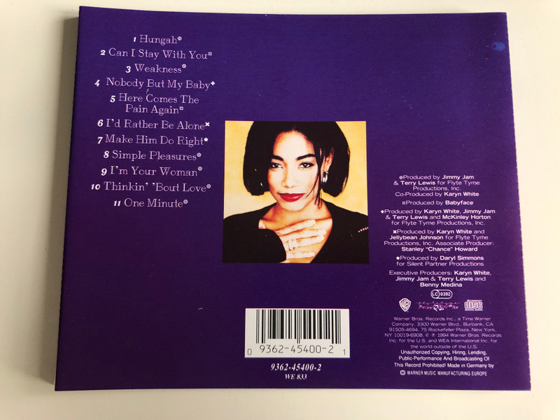 Karyn White - Make Him do right / Can I Stay With You, Weakness, Make Him Do right, One Minute / Audio CD 1994 / Warner Music Europe (093624540021)