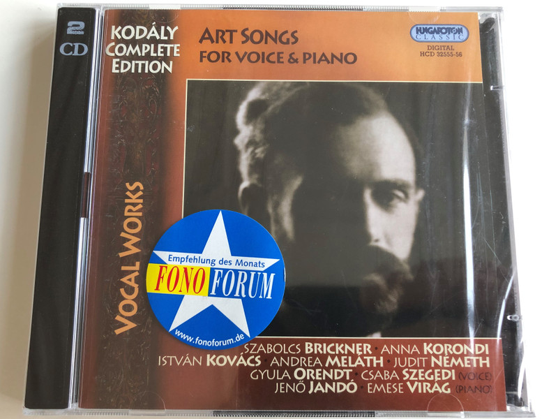 Kodály Complete Edition / Art Songs for Voice & Piano / Szabolcs Brickner, Anna Korondi, István Kovács, Andrea Meláth, Judit Németh, Gyula Orendt, Csaba Szegedi (Voice), Jenő Jandó, Emese Virág (Piano) / 2CD (5991813255525)