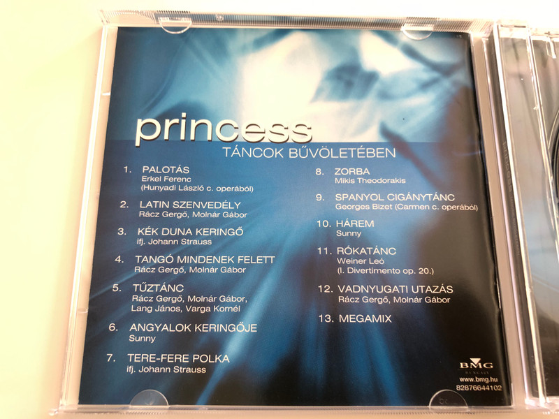 Princess - Táncok bűvöletében / Sándor Kriszti, Molnár Ildikó, Pados Kriszta / Palotás, Latin Szenvedély, Kék Duna Keringő, Zorba, Hárem, Rókatánc / Audio CD 2004 / BMG 