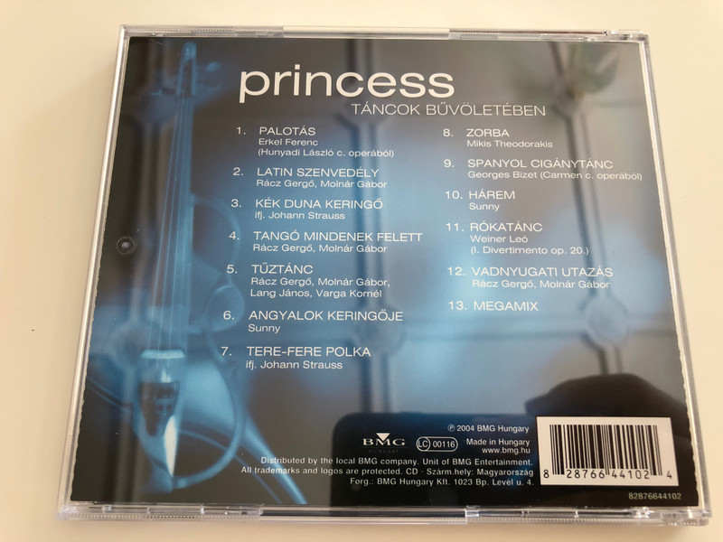 Princess - Táncok bűvöletében / Sándor Kriszti, Molnár Ildikó, Pados Kriszta / Palotás, Latin Szenvedély, Kék Duna Keringő, Zorba, Hárem, Rókatánc / Audio CD 2004 / BMG (828766441024)