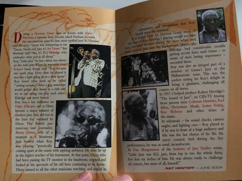Roy Eldridge '77 DVD 2004 / Norman Granz' Jazz in Montreux / Between the devil and the deep blue Sea, blues, I surrender dear, Perdido / Restored and Remastered in Dolby Digital 5.1 & DTS surround (5034504941373)