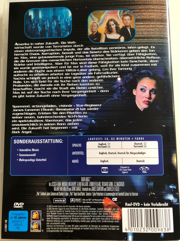 Dark Angel DVD / Directed by James Cameron / Starring: Jessica Alba, Michael Weatherly, Alimi Ballard, Jennifer Blanc, Richard Gunn / Es Gibt Keine Zukunft Ohne Vergangenheit (4010232009838)