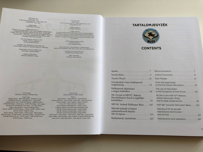 Magyar Felségjelű Mi-24 Harci Helikopterek by Brandt Gyula / Mi-24 Attack Helicopters with Hungarian Insignia / English - Hungarian Bilingual edition / HM Zrínyi kiadó 2018 / (9789633277447)