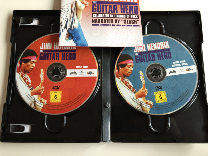 Jimi Hendrix the Guitar Hero DVD 2013 / Celebrated by Legends of Rock / Directed by Jon Brewer / Narrated by "Slash" / Director's Cut / 2 DVD set including 5 hrs of Bonus Features / (602537485796)