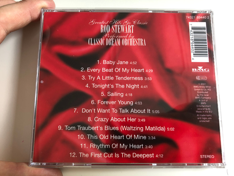 Greatest Hits Go Classic - Rod Stewart / Performed by Classic Dream Orchestra / Audio CD 2001 / Baby Jane, Sailing, Forever Young, This Old Heart Of Mine / BMG (743218944024)