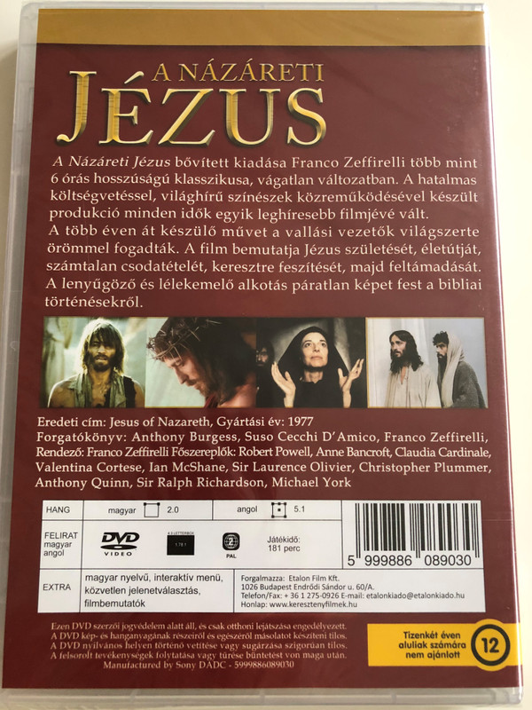 Jesus of Nazareth II/2. DVD 1977 A názáreti Jézus / Directed by Franco Zeffirelli / Starring: Robert Powell, Anne Bancroft, Claudia Cardinale, Valentina Cortese, Ian McShane, Sir Laurence Olivier / Extended - Remastered Edition (5999886089030)