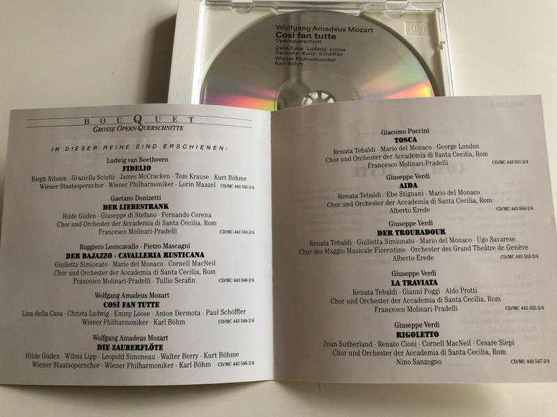 W.A. Mozart - Cosí Fan Tutte / Lisa della Casa - Christa Ludwig - Emmy Loose - Anton Dermota - Paul Schöffler / Wiener Philharmoniker / Conducted by Karl Böhm / Bouquet - Grosser Opern-Querschnitt / (028944354829)