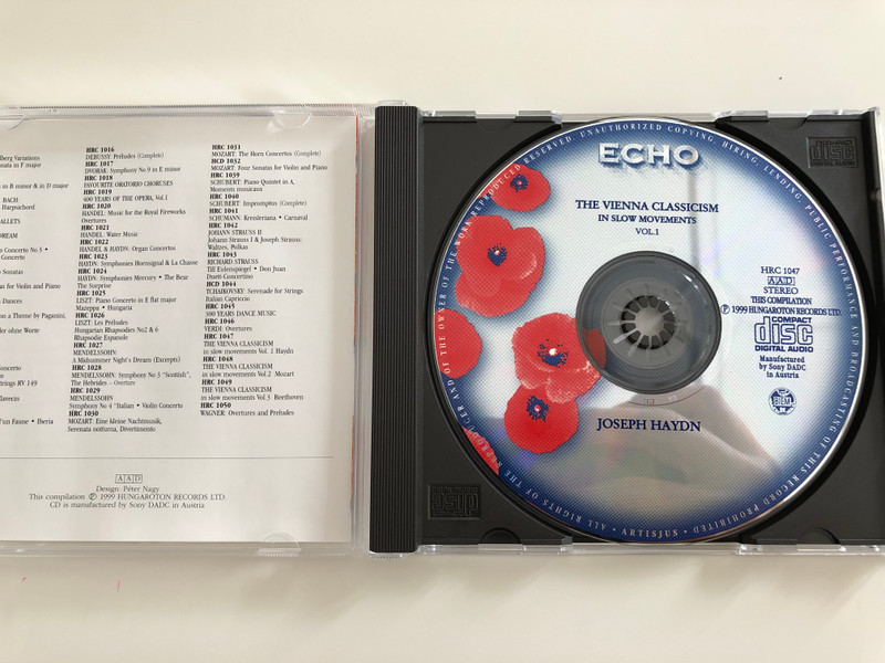 Haydn / The Vienna Classicism in Slow movements Vol 1. / Joseph Haydn / Hungaroton Echo Collection / HRC 1047 (5991810104727)