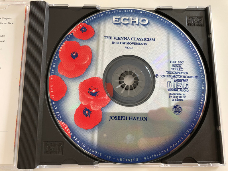 Haydn / The Vienna Classicism in Slow movements Vol 1. / Joseph Haydn / Hungaroton Echo Collection / HRC 1047