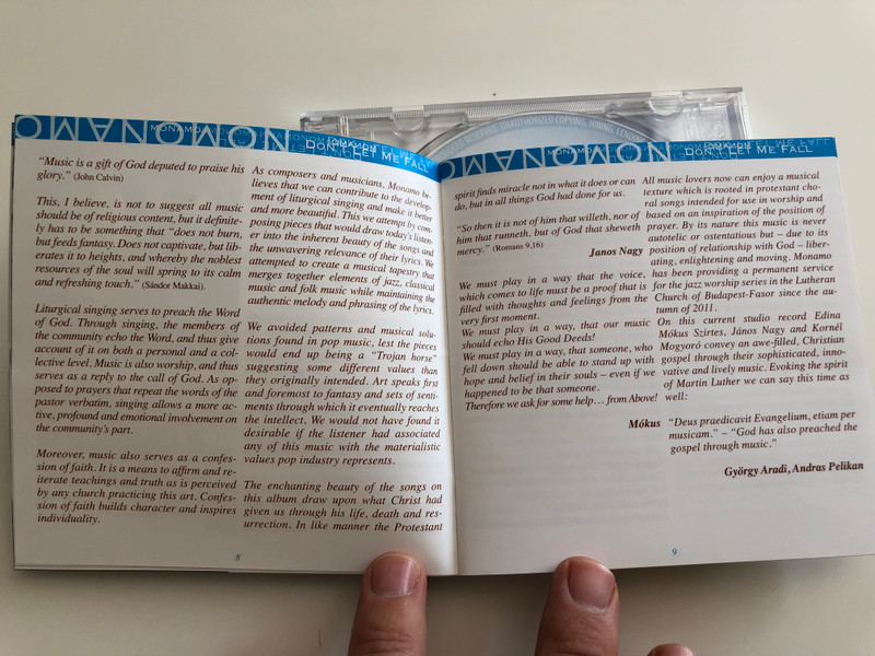 Ne hagyj elesnem - Don't let me Fall / Audio CD 2012 / Nagy János, Mókus, Mogyoró Kornél / Christian Hymns and Praises / Luther Kiadó (5998272700429)