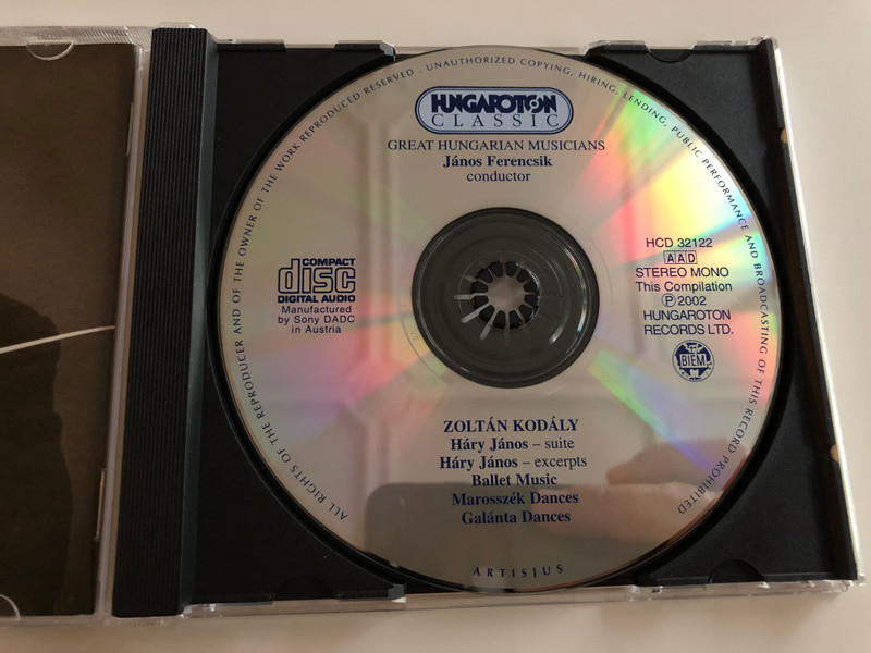 János Ferencsik conductor - Great Hungarian Musicians / Kodály / Budapest Philharmonic Orchestra - Historical recordings / Hungaroton Classic Audio CD 2002 / HCD 32122 (5991813212221)