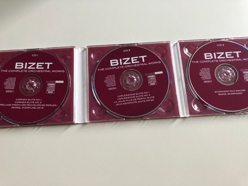Bizet - The Complete Orchestral Works / Carmen Suites - L' Arlésienne / Royal Philharmonic Orchestra / Conducted by Enrique Batiz / Classic Mania / 3CD Set (5028421928302)