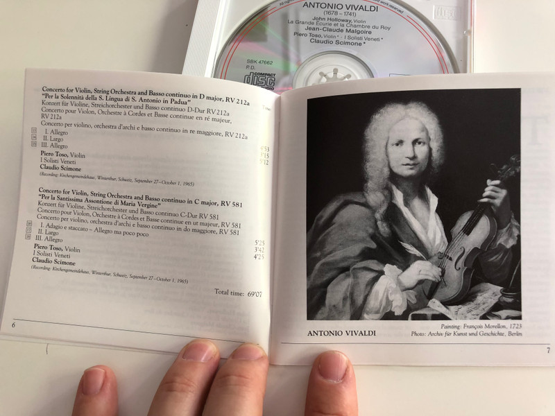 Vivaldi - The Four Seasons / Violin Concerto RV212a - Violin Concerto RV 581 / John Halloway - Piero Toso, Jean-Claude Malgorie / Claudio Scimone / Essential Classics / Audio CD 1991 / SBK 47 662 (5099704766225)