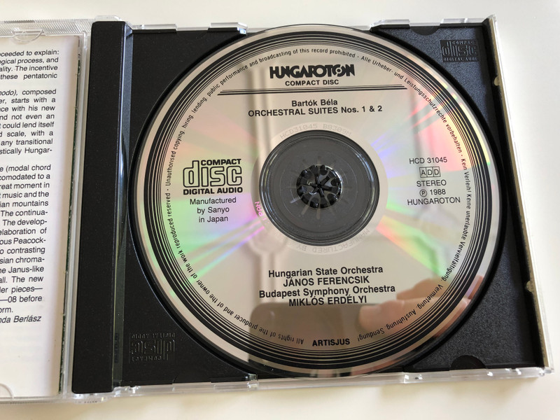 Bartók Béla - Orchestral Suites Nos. 1 & 2 / Hungarian State Orchestra / Conducted by János Ferencsik / Budapest Symphony Orchestra / Conducted by Miklós Erdélyi / HCD 31045 / Audio CD 1988 (HCD31045)