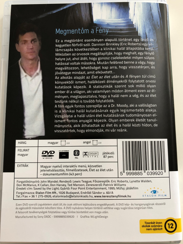 Saved by the Light DVD 1995 Megmentőm a Fény - visszatérés a halálból / Egy Újrakezdett élet / Directed by Lewis Teague / Starring: Eric Roberts, Lynette Walden, Don McManus, K Callan, Don Harvey, Ted Manson (5999885039920)