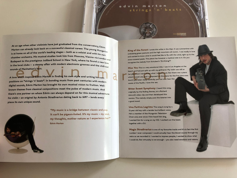 Edvin Marton - String 'n' beats / Bitter Sweet Symphony, Birdman, Gloomy Sunday, Wind of Spring / Violin meets DJ / Audio CD 2005 / BMG Classics