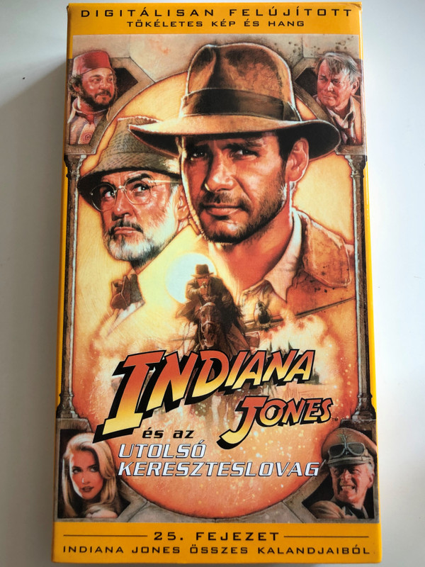 Indiana Jones and the Last Crusade VHS 1989 Indiana Jones és az utolsó kereszteslovag / Directed by Steven Spielberg / Starring: Harrison Ford Denholm Elliott Alison Doody John Rhys-Davies Julian Glover Sean Connery (5996217220490)