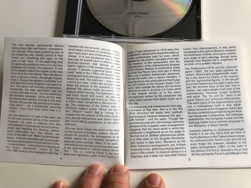 La Valse / J. Strauss, Delibes, Tchaikovsky, Ravel, Godowsky, Gounod-Liszt / Ilona Prunyi piano / Hungaroton Classic / Audio CD 1992 / HCD 31435 (5991813143525)