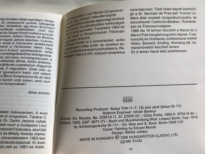La Valse / J. Strauss, Delibes, Tchaikovsky, Ravel, Godowsky, Gounod-Liszt / Ilona Prunyi piano / Hungaroton Classic / Audio CD 1992 / HCD 31435 (5991813143525)