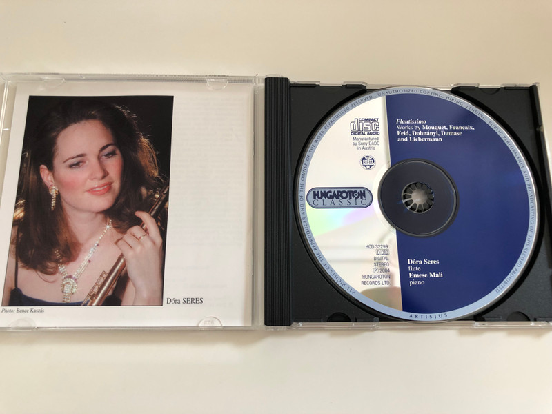 Flautissimo / Mouquet, Francaix, Feld, Dohnányi, Damase, Liebermann / Dóra Seres, Flute / Emese Mali, piano / Audio CD 2004 / HCD 32299 / Hungaroton (5991813229922)