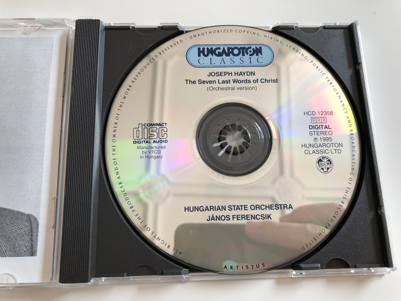 Haydn - The Seven Last Words of Christ / Orchestral Version - Hungarian State Orchestra / Conducted by János Ferencsik / Hungaroton HCD 12358 / Audio CD 1995 (HCD12358)