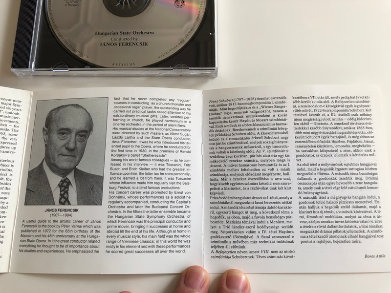 Schubert Symphonies No. 8 in B Minor "unfinished", No. 5 in B flat major / Hungarian State Orchestra / János Ferencsik / Hungaroton Classic CLD 4036 / Audio CD 1997 
