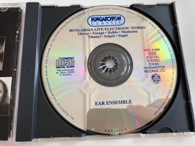 Hungarian Live Electronic Works / Olsvay, Faragó, Hollós, Madarász - Tihanyi, Szigeti, Sugár / Ear Ensemble / Hungaroton Classic / Audio CD 2000 / HCD 31868 