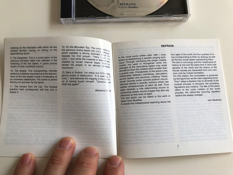 Iván Madarász: Lót / Opera in one act / Refrain - Solo Cantata / Hungaroton Classic HCD 31819 / Audio CD 1998 / Words by Ágnes Romhányi (5991813181923)