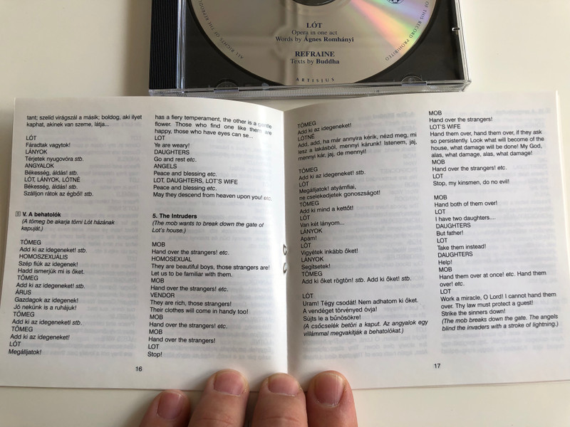 Iván Madarász: Lót / Opera in one act / Refrain - Solo Cantata / Hungaroton Classic HCD 31819 / Audio CD 1998 / Words by Ágnes Romhányi (5991813181923)