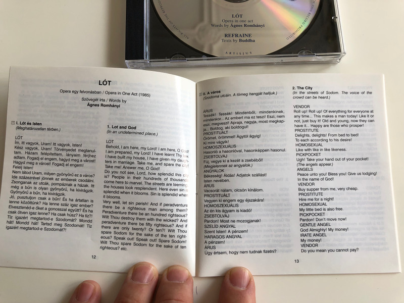 Iván Madarász: Lót / Opera in one act / Refrain - Solo Cantata / Hungaroton Classic HCD 31819 / Audio CD 1998 / Words by Ágnes Romhányi (5991813181923)