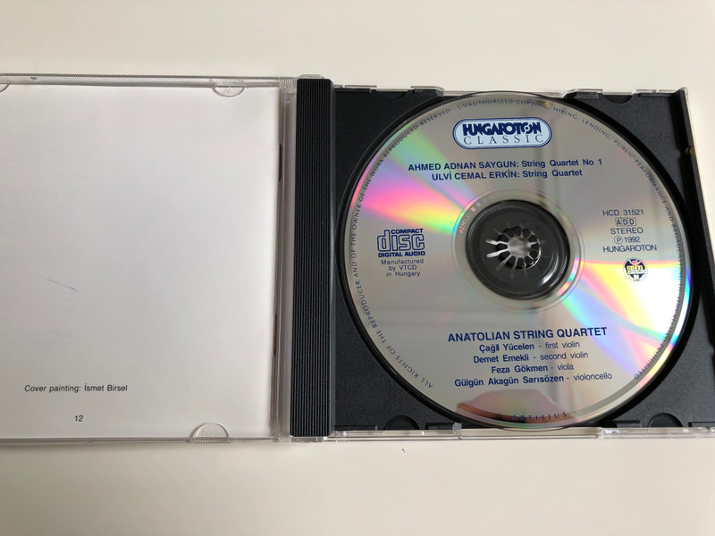 Chamber Music From Turkey Vol. 1 / Ahmed adnan Saygun, Ulvi Cemal Erkin / Anatolian String Quartet / Hungaroton / HCD 31521 / Audio CD 1992 (5991813152121)