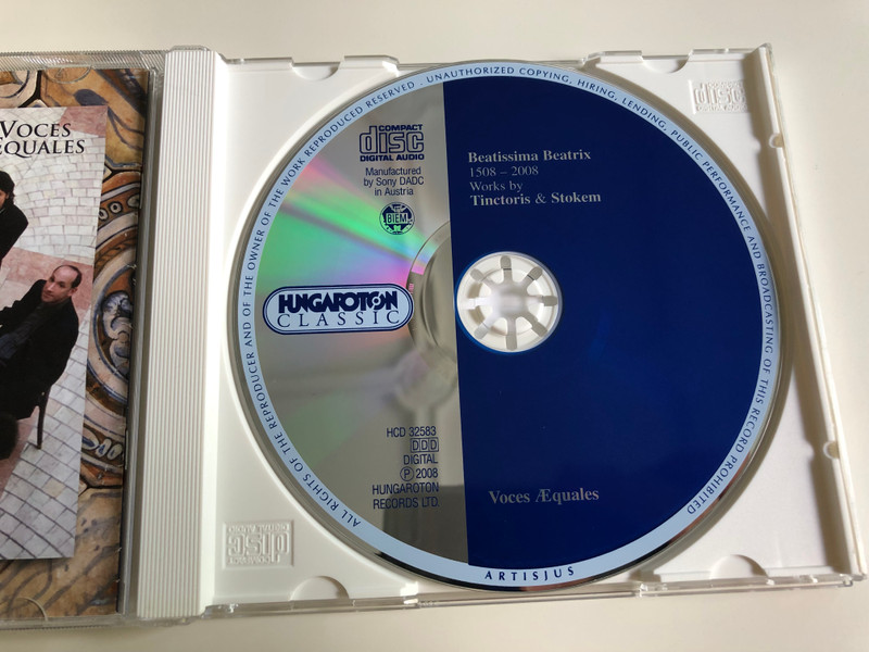 Beatissima Beatrix / Works by Tinktoris & Stokem / Voces Æquales vocal ensemble / Hungaroton Classic / Audio CD 2008 / HCD 32583 (5991813258328)