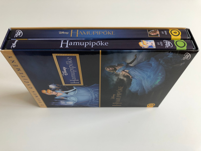 Cinderella Box Set 2 DVD 2015 Hamupipőke dupla DVD doboz / Animated movie (1950) and 2015 film release / Directors: Clyde Geronimi, Hamilton Luske, Wilfred Jackson, Kenneth Branagh / Starring: Cate Blanchett, Lily James, Richard Madden, Stellan Skarsgard / 2 DVD / Disney (5996514020823)