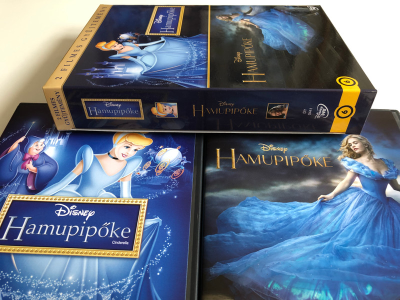 Cinderella Box Set 2 DVD 2015 Hamupipőke dupla DVD doboz / Animated movie (1950) and 2015 film release / Directors: Clyde Geronimi, Hamilton Luske, Wilfred Jackson, Kenneth Branagh / Starring: Cate Blanchett, Lily James, Richard Madden, Stellan Skarsgard / 2 DVD / Disney (5996514020823)