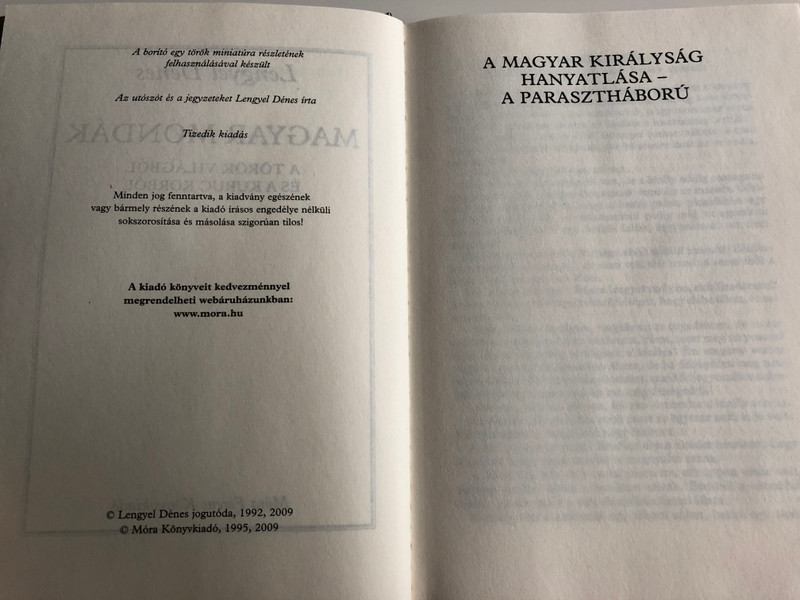 Magyar mondák a török világból és a kuruc korból by Lengyel Dénes / Hungarian legends and sagas from the medieval Turkish rule / 10th edition / Móra 2009 (9789631186338)