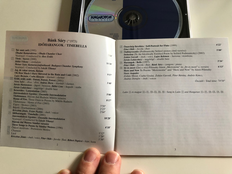 Bánk Sáry - Timebells / Hungaroton Audio CD 2006 / HCD 32435 (5991813243522)