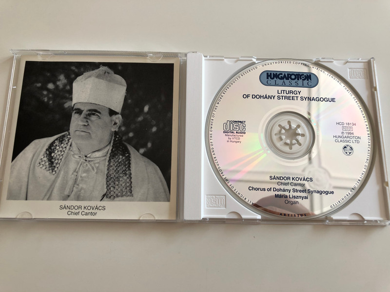 Liturgy of Dohány Street Synagogue / Sándor Kovács, Chief Cantor / Hungaroton Classic Audio CD 1994 / HCD 18134 (5991811813420)