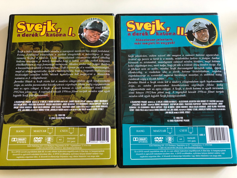 Dobry Voják Svejk 1+2 DVD SET 1956 Svejk a derék katona 1+2 / Directed by Karel Stekly / Starring: Rudolf Hrusinsky, Svatopluk Benes, Frantisek Filipovsky, Bozena Havlicková, Josef Hlinomaz (SvejkDVDset)