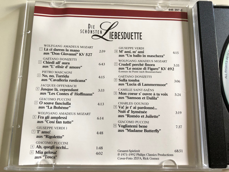 Die Schönsten Liebesduette / Duetti d'amore / Leiichte Klassik / Agnes Baltsa, Montserrat Caballé, Katia Ricciarelli, José Carreras, Placido Domingo / Audio CD 1992 (028944629729)