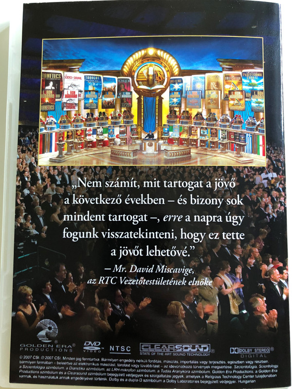 Golden age of Knowledge for Eternity DVD 2007 A tudás aranykora az Örökkévalóságig / A rendezvény, mely örökre megváltoztatta a Szcientológiát / Presented by Mr. David Miscavige / L. Ron Hubbard (ScientologyDVD)