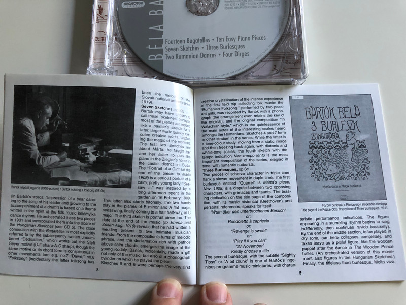 Béla Bartók - Works for Piano Solo (2) / Zoltán Kocsis / Fourteen Bagatelles, Ten easy Piano Pieces, Seven Sketches, Three Burlesques, Two Romanian Dances, Four Dirges / Hungaroton Audio CD 2007 / HCD 32525 (5991813252524)