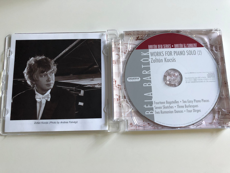 Béla Bartók - Works for Piano Solo (2) / Zoltán Kocsis / Fourteen Bagatelles, Ten easy Piano Pieces, Seven Sketches, Three Burlesques, Two Romanian Dances, Four Dirges / Hungaroton Audio CD 2007 / HCD 32525 (5991813252524)