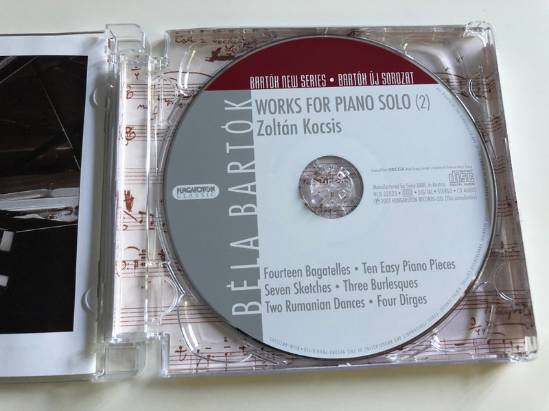 Béla Bartók - Works for Piano Solo (2) / Zoltán Kocsis / Fourteen Bagatelles, Ten easy Piano Pieces, Seven Sketches, Three Burlesques, Two Romanian Dances, Four Dirges / Hungaroton Audio CD 2007 / HCD 32525 (5991813252524)