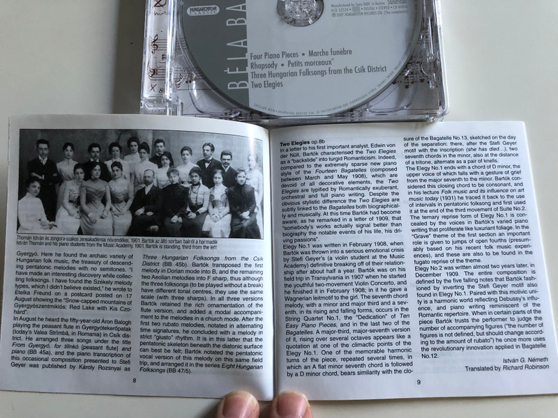 Béla Bartók - Works for Piano Solo (1) / Zoltán Kocsis / Four Piano Pieces, Marche funébre, Rhapsody, Petits morceaux, Three Hungarian Folksongs from the Csík District, Two Elegies / Hungaroton Audio CD 2007 / HCD32524 (5991813252425)