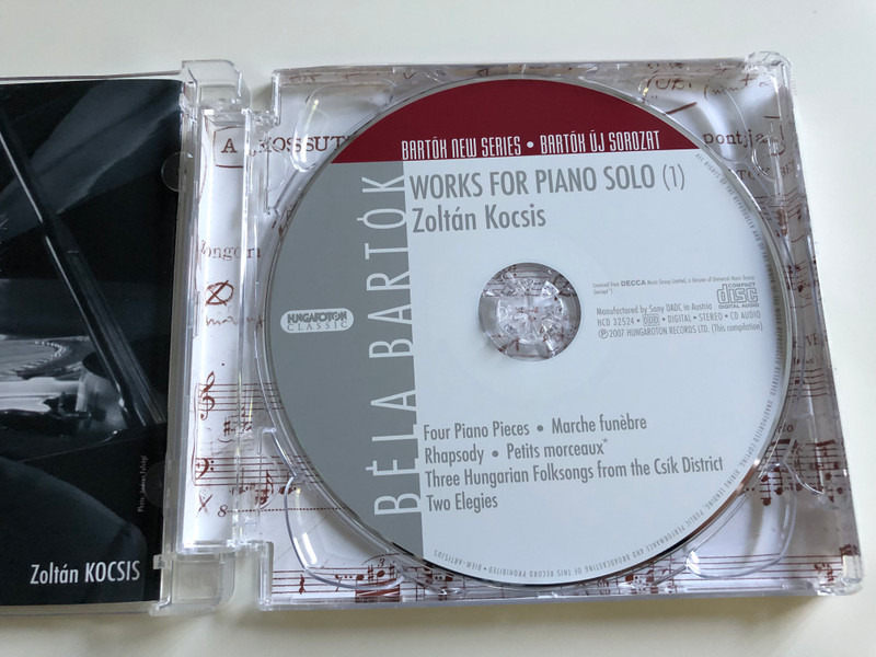 Béla Bartók - Works for Piano Solo (1) / Zoltán Kocsis / Four Piano Pieces, Marche funébre, Rhapsody, Petits morceaux, Three Hungarian Folksongs from the Csík District, Two Elegies / Hungaroton Audio CD 2007 / HCD32524 (5991813252425)