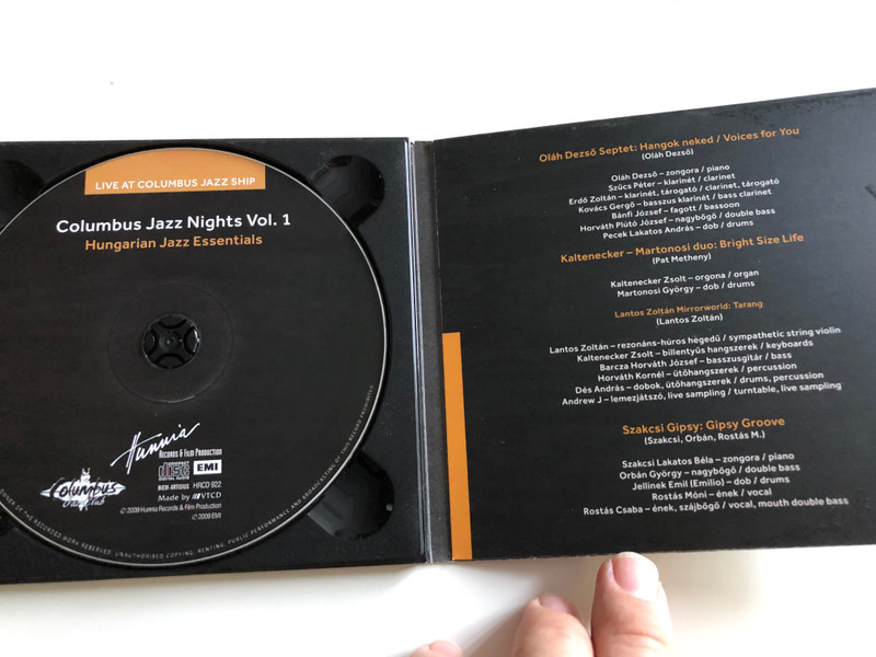 Columbus Jazz Nights Vol. 1 / Hungarian Jazz Essentials / EMI / Live at Columbus Jazz Ship / Audio CD 2009 (5999883042434)