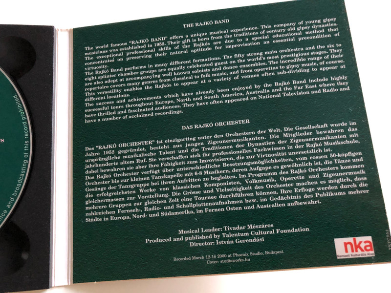 The Rajkó Band / Berlioz, Bartók, Liszt, Weiner, Reményi, Kodály / Budapest Academic Choral Society / Choir Master: Ildikó Balassa / Budapest Youth Choir - Choir Master Ágnes Gerenday / Conducted by Gábor Hollerung / Audio CD 2006 / TKFCD52 (TKFCD52)